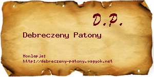 Debreczeny Patony névjegykártya