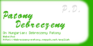 patony debreczeny business card